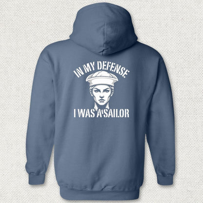NavyHumor Hoodie Heather Navy / S In My Defense - Female Hoodie
