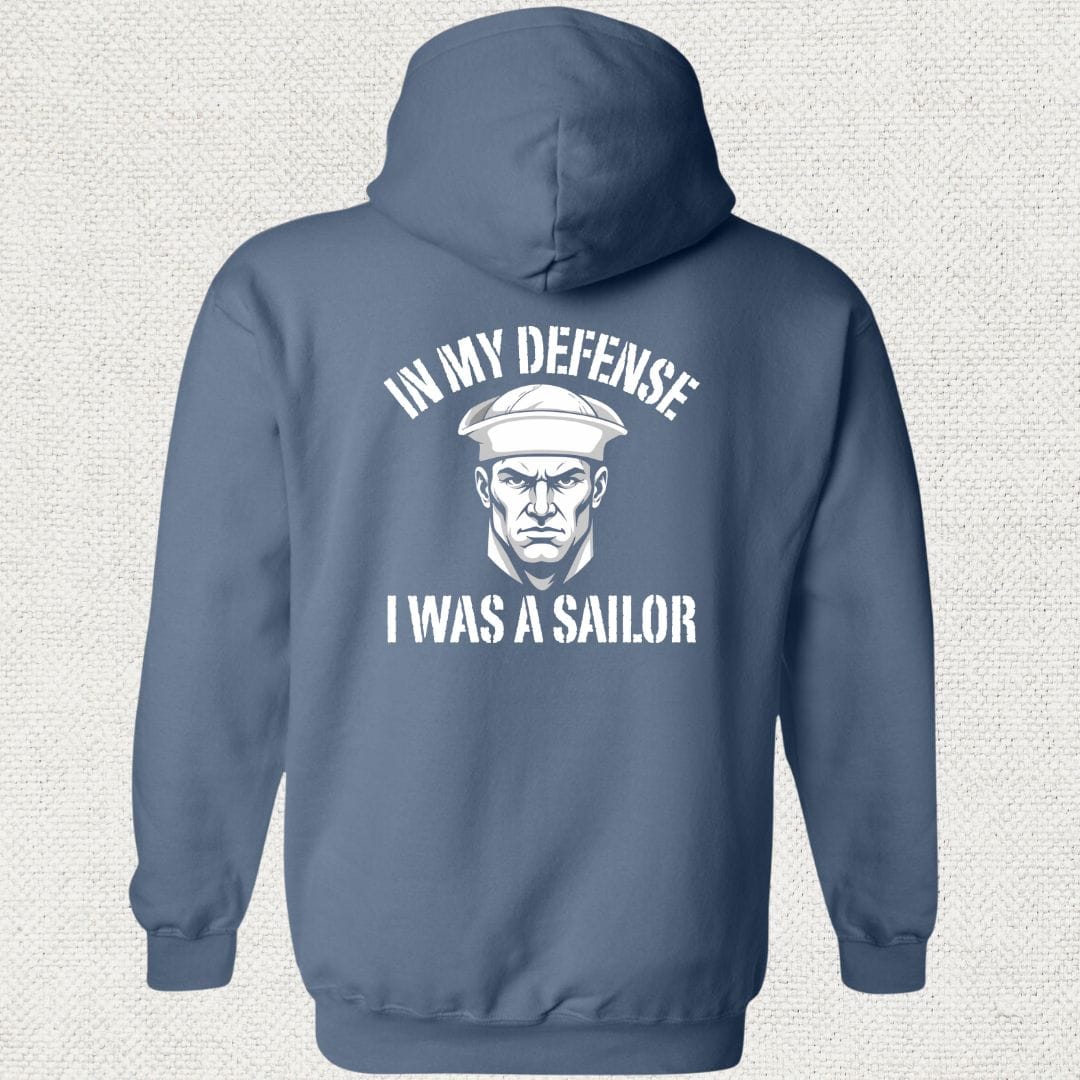 NavyHumor Hoodie Heather Navy / S In My Defense - Male Hoodie