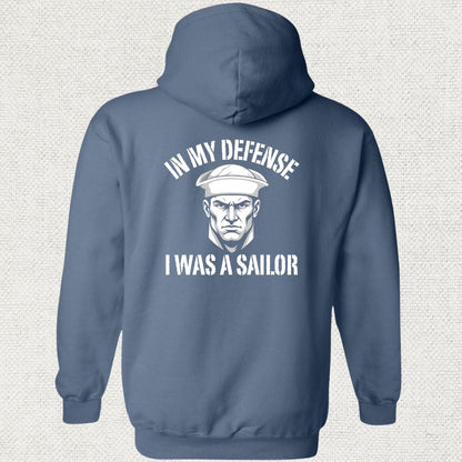 NavyHumor Hoodie Heather Navy / S In My Defense - Male Hoodie