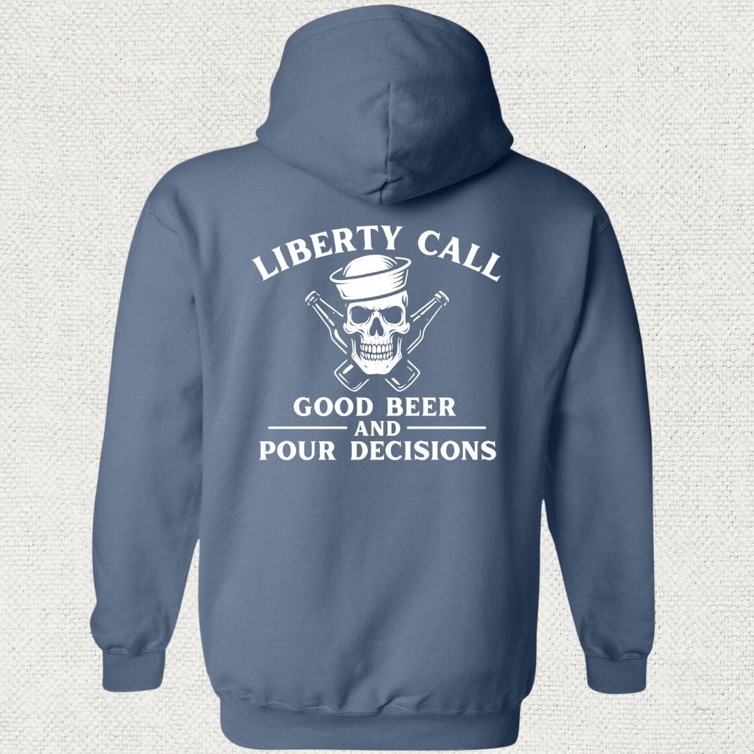 NavyHumor Hoodie Heather Navy / S Liberty Call - Pour Decisions Hoodie