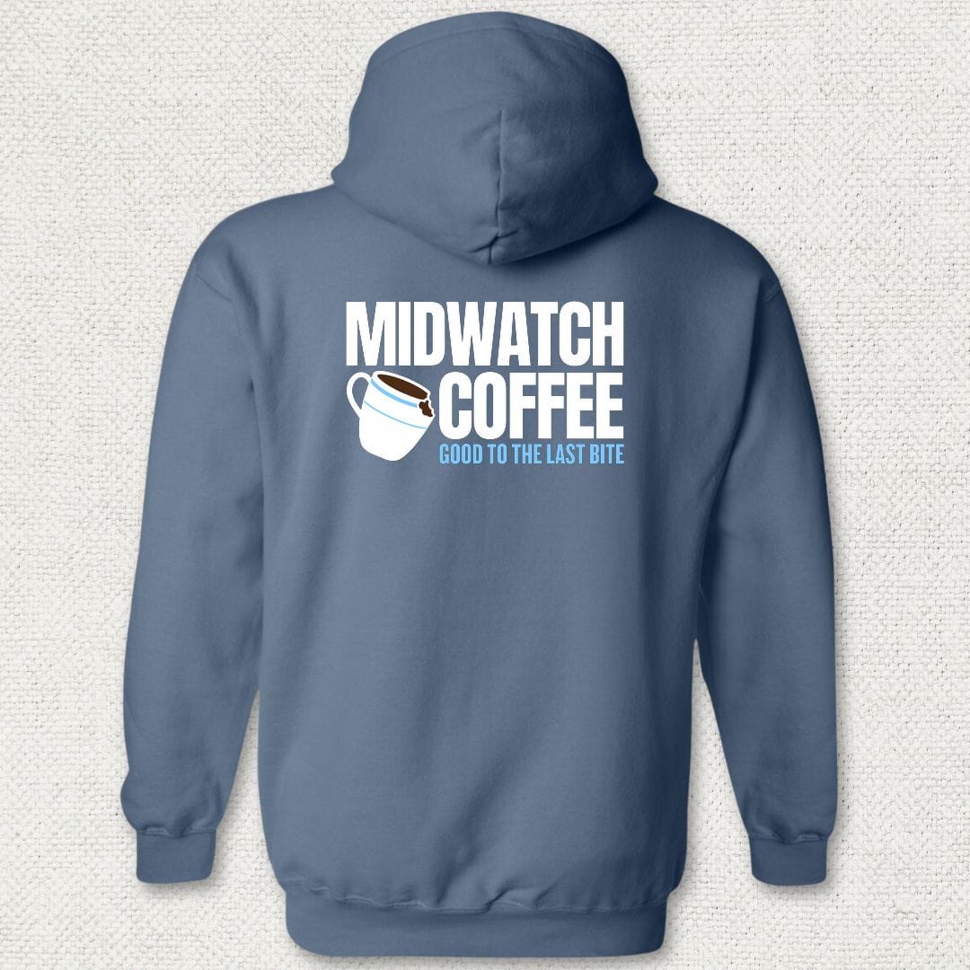 NavyHumor Hoodie Heather Navy / S Midwatch Coffee - Good to the Last Bite Hoodie
