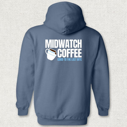 NavyHumor Hoodie Heather Navy / S Midwatch Coffee - Good to the Last Bite Hoodie