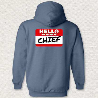 NavyHumor Hoodie Heather Navy / S My Name Is Chief Hoodie