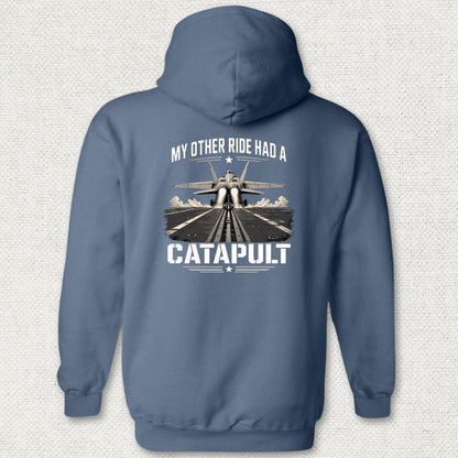 NavyHumor Hoodie Heather Navy / S My Other Ride Had A Catapult Hoodie