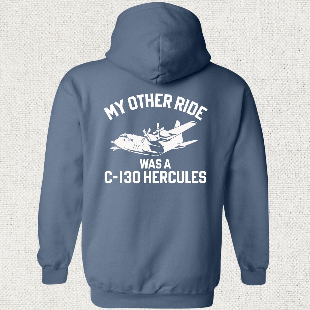 NavyHumor Hoodie Heather Navy / S My Other Ride Was A C-130 Hercules Hoodie