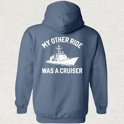 NavyHumor Hoodie Heather Navy / S My Other Ride Was A Cruiser Hoodie