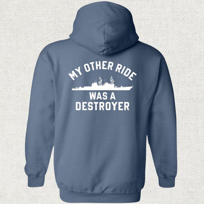 NavyHumor Hoodie Heather Navy / S My Other Ride Was A Destroyer (Spruance-Class) Hoodie