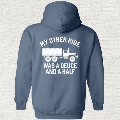 NavyHumor Hoodie Heather Navy / S My Other Ride Was A Deuce And A Half Hoodie