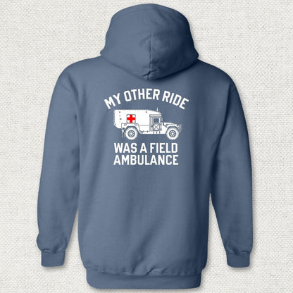 NavyHumor Hoodie Heather Navy / S My Other Ride Was A Field Ambulance Hoodie