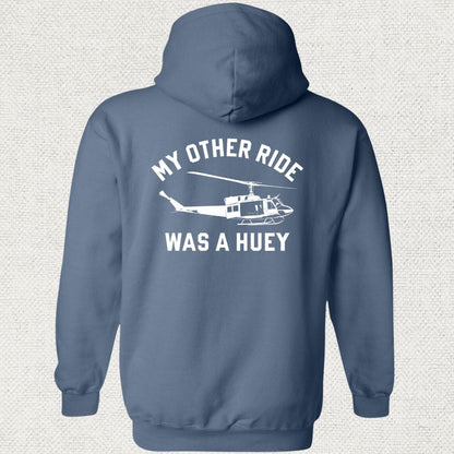 NavyHumor Hoodie Heather Navy / S My Other Ride Was A Huey Hoodie