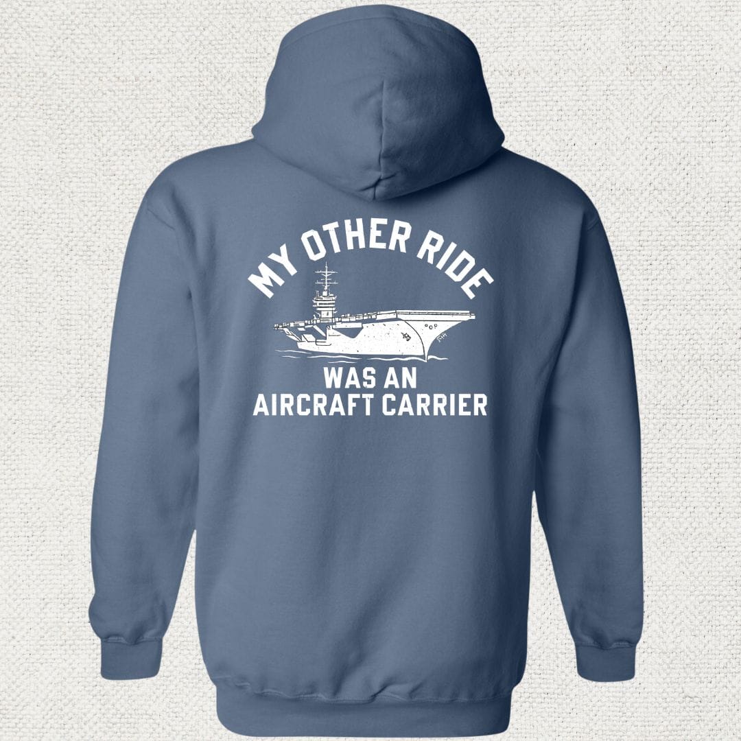 NavyHumor Hoodie Heather Navy / S My Other Ride Was An Aircraft Carrier Hoodie