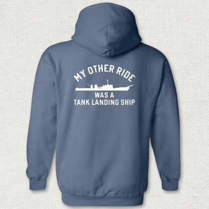 NavyHumor Hoodie Heather Navy / S My Other Ride Was An LST (Newport-Class) Hoodie