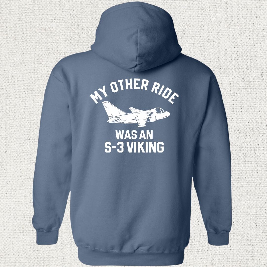 NavyHumor Hoodie Heather Navy / S My Other Ride Was An S-3 Viking Hoodie