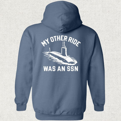 NavyHumor Hoodie Heather Navy / S My Other Ride Was An SSN Hoodie