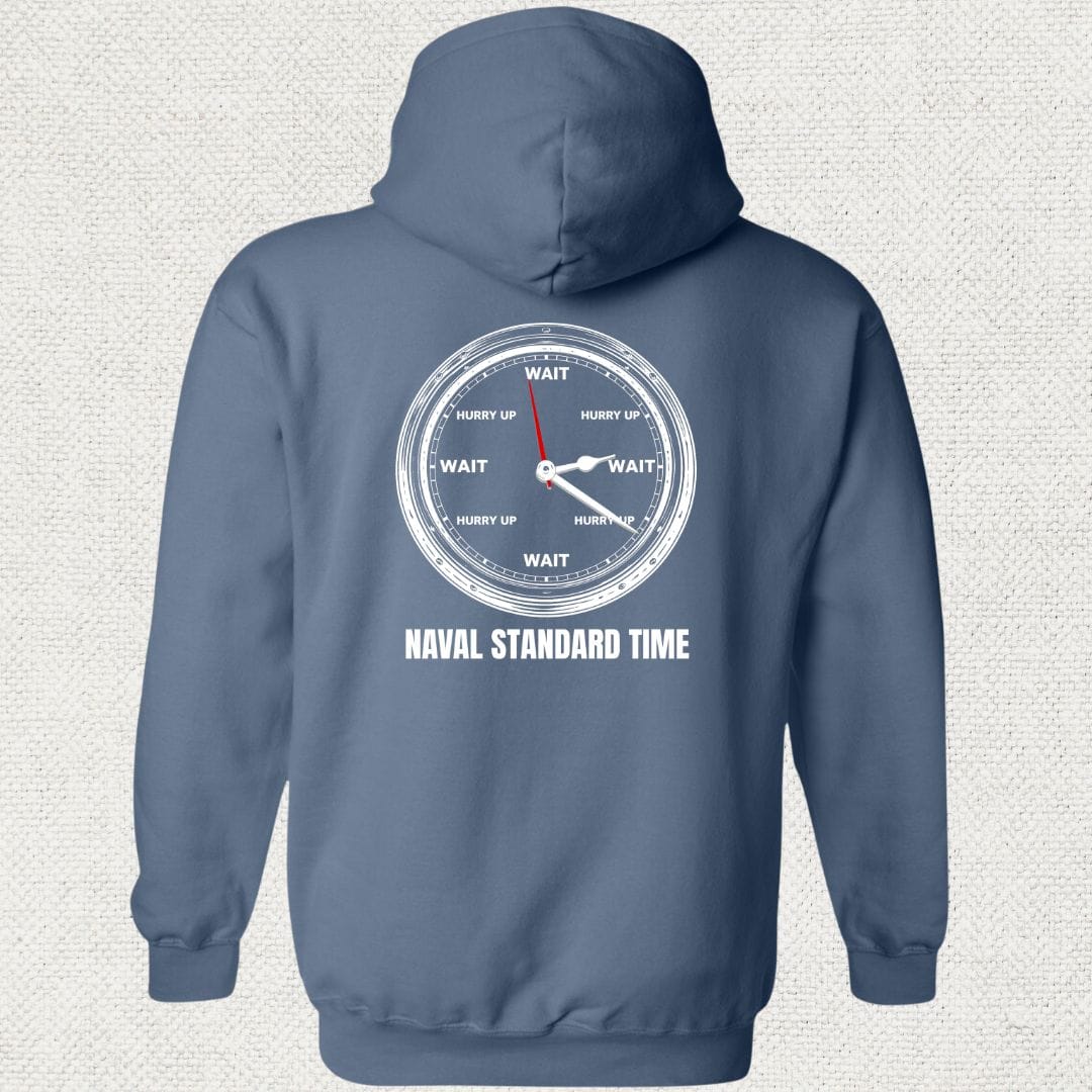 NavyHumor Hoodie Heather Navy / S Naval Standard Time Hoodie