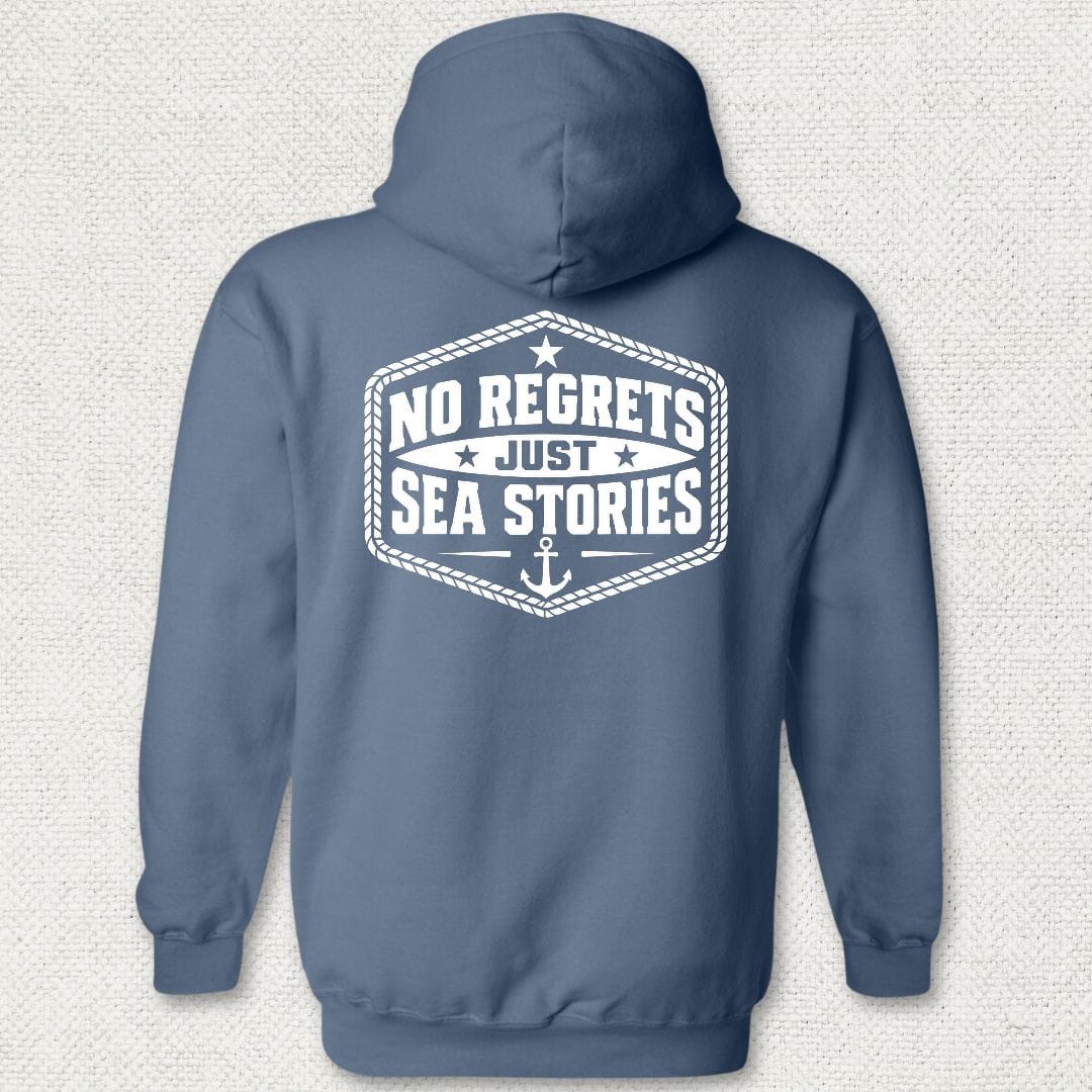 NavyHumor Hoodie Heather Navy / S No Regrets, Just Sea Stories Hoodie