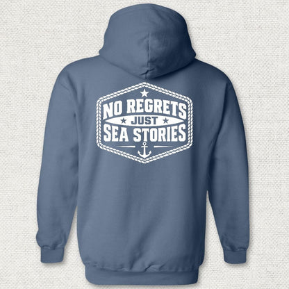 NavyHumor Hoodie Heather Navy / S No Regrets, Just Sea Stories Hoodie