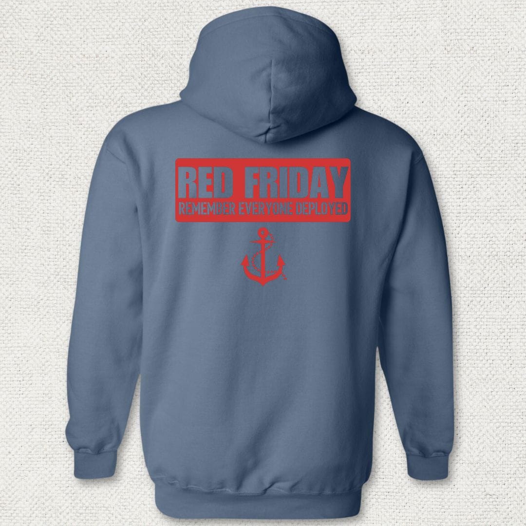 NavyHumor Hoodie Heather Navy / S Red Friday Banner Hoodie