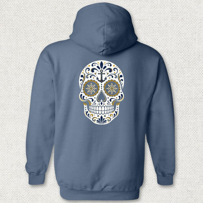 NavyHumor Hoodie Heather Navy / S Sailor Sugar Skull Hoodie