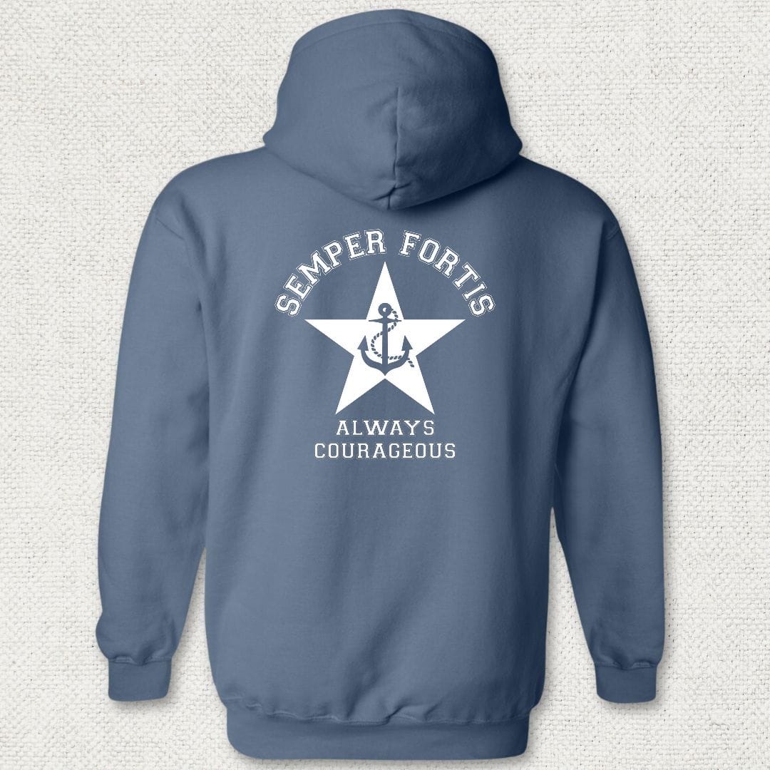 NavyHumor Hoodie Heather Navy / S Semper Fortis (Star & Anchor) Hoodie