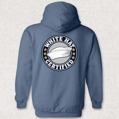 NavyHumor Hoodie Heather Navy / S White Hat Certified Hoodie