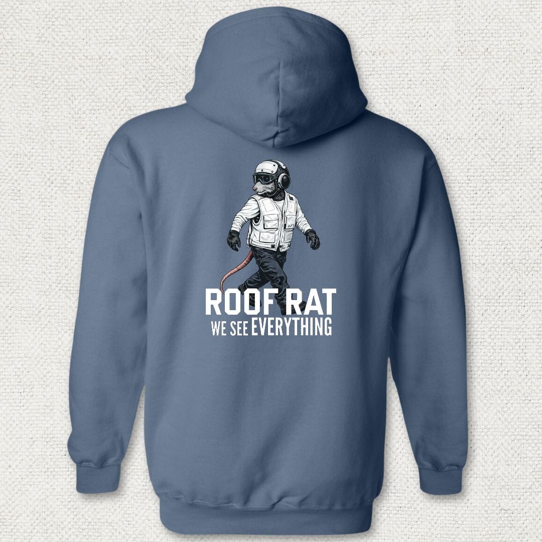 NavyHumor Hoodie Heather Navy / S White Roof Rat Hoodie