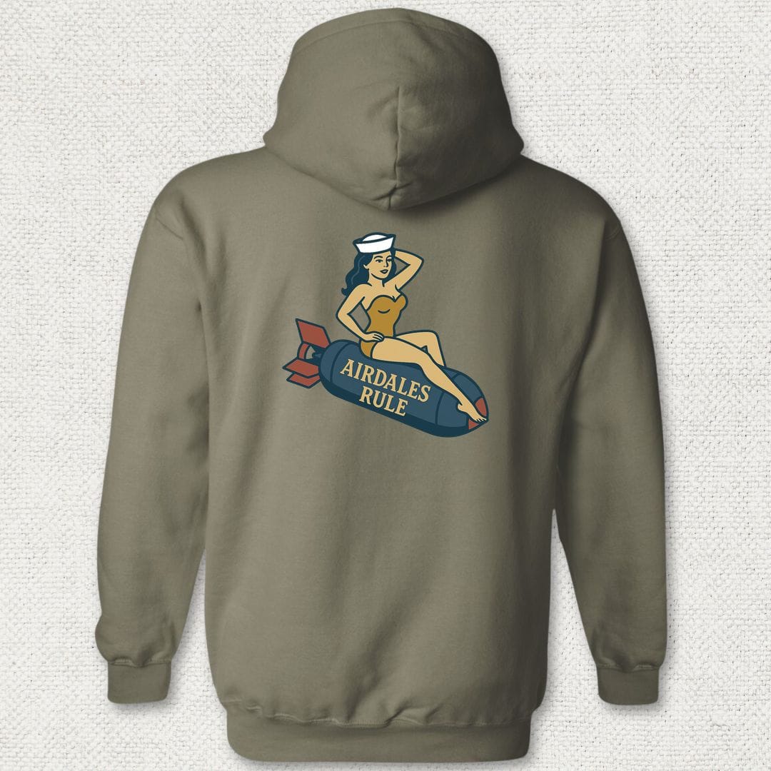 NavyHumor Hoodie Military Green / S Airdales Rule Tattoo Hoodie