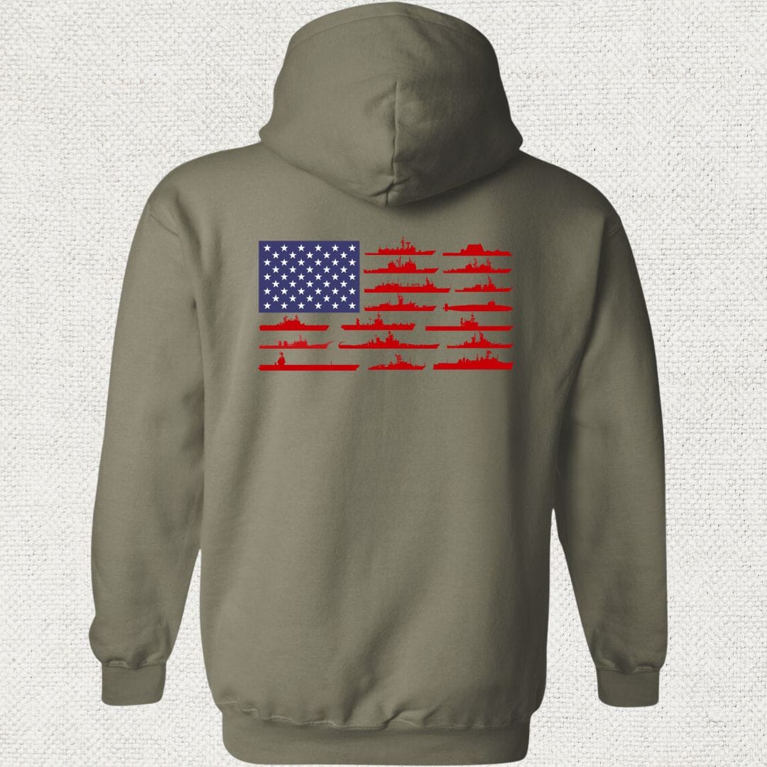 NavyHumor Hoodie Military Green / S American Fleet Hoodie