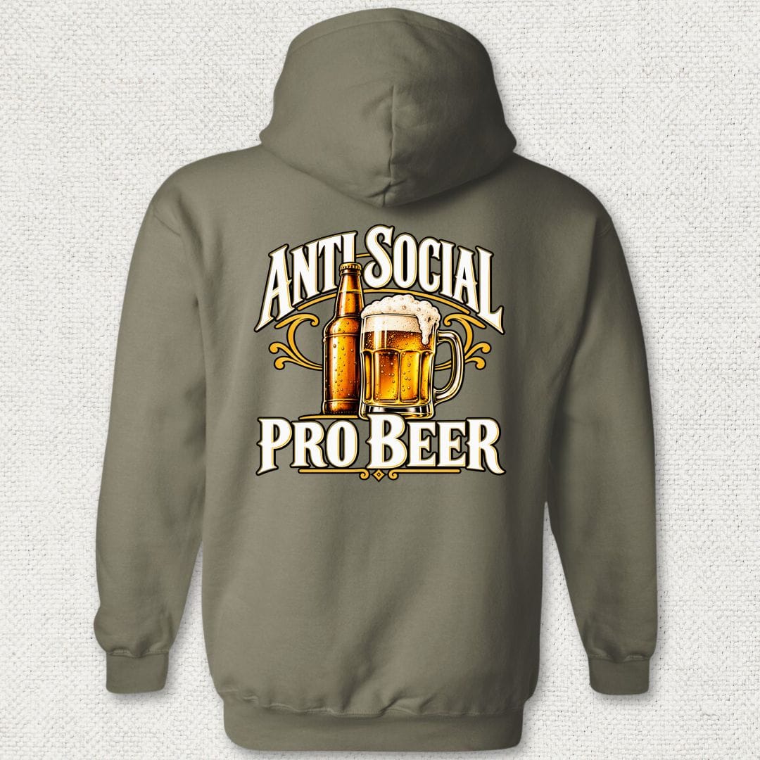 NavyHumor Hoodie Military Green / S Anti Social, Pro Beer Hoodie