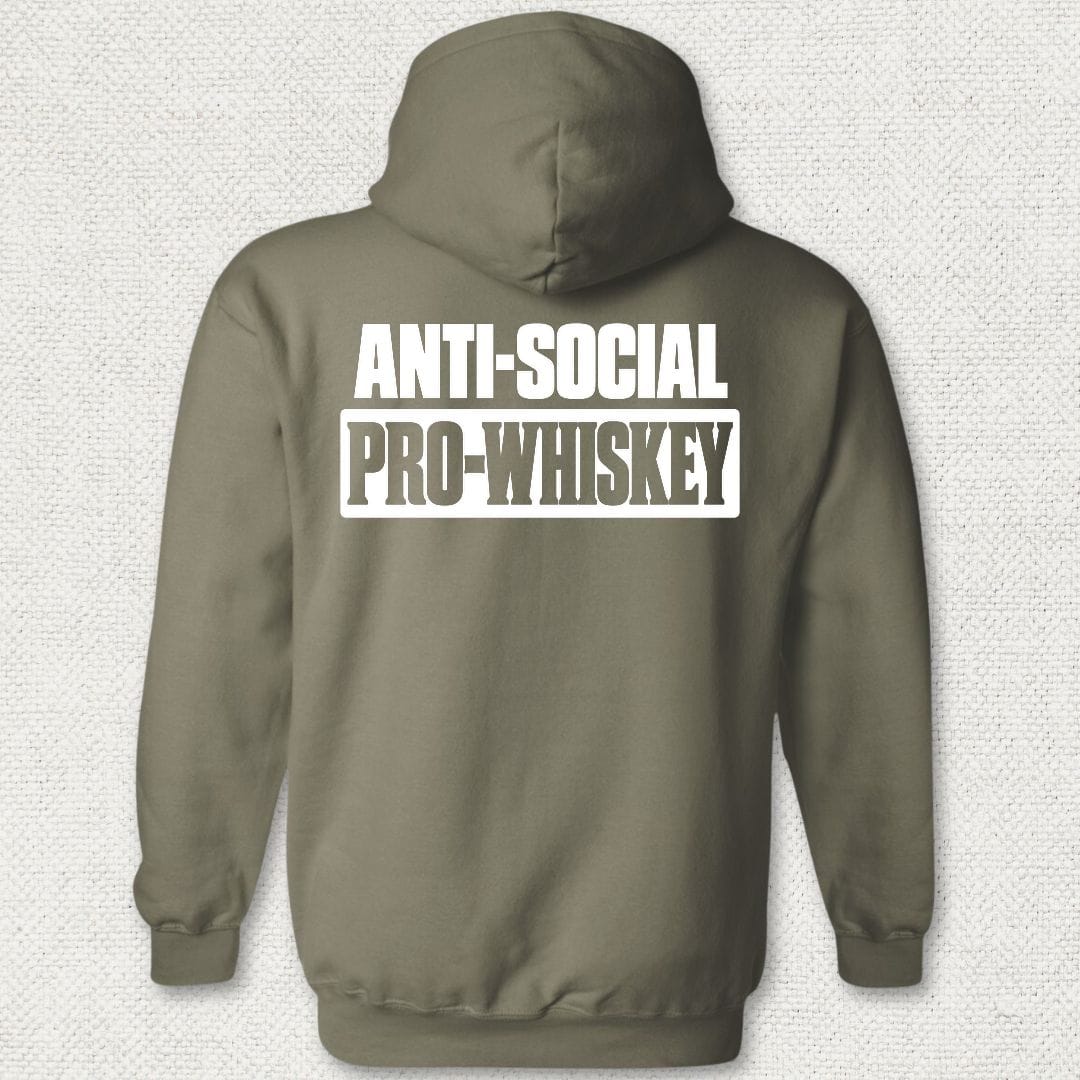 NavyHumor Hoodie Military Green / S Anti-Social, Pro-Whiskey Hoodie