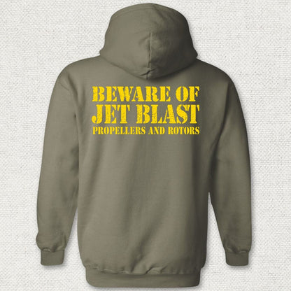 NavyHumor Hoodie Military Green / S Beware of Jet Blast Hoodie