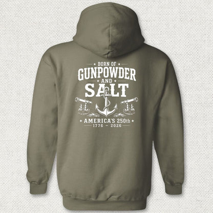 NavyHumor Hoodie Military Green / S Born of Gunpowder & Salt - America's 250th Hoodie