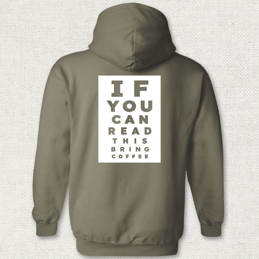 NavyHumor Hoodie Military Green / S Bring Coffee Eye Chart Hoodie