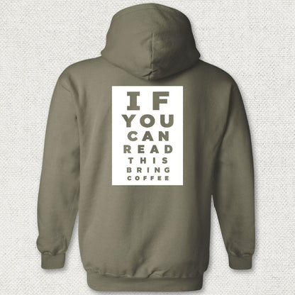 NavyHumor Hoodie Military Green / S Bring Coffee Eye Chart Hoodie