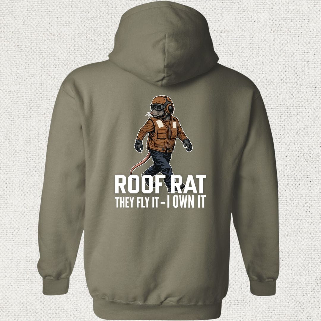NavyHumor Hoodie Military Green / S Brown Roof Rat - Hoodie