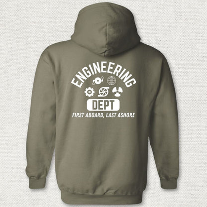 NavyHumor Hoodie Military Green / S Engineering - First Aboard Hoodie