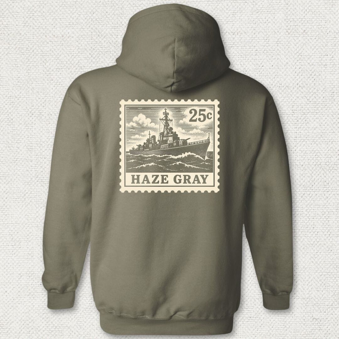 NavyHumor Hoodie Military Green / S Haze Gray Stamp Hoodie