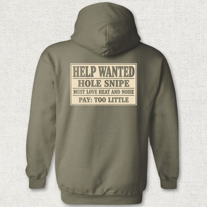 NavyHumor Hoodie Military Green / S Hole Snipe Help Wanted Hoodie