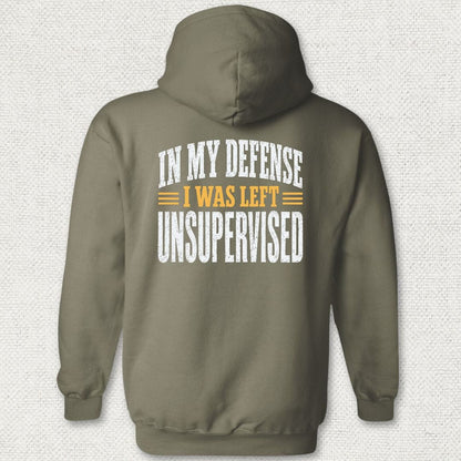 NavyHumor Hoodie Military Green / S I Was Left Unsupervised Hoodie