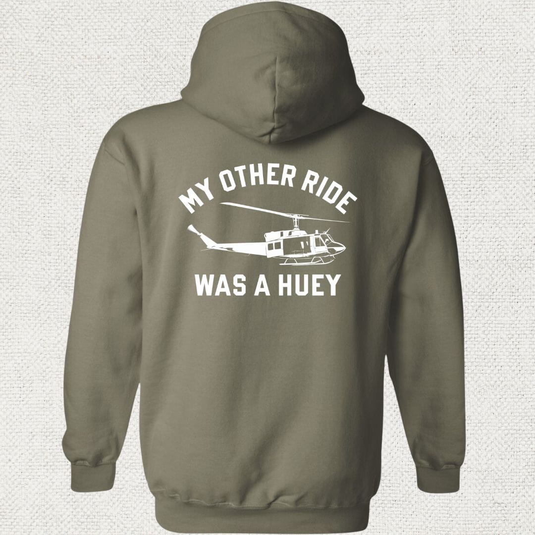 NavyHumor Hoodie Military Green / S My Other Ride Was A Huey Hoodie