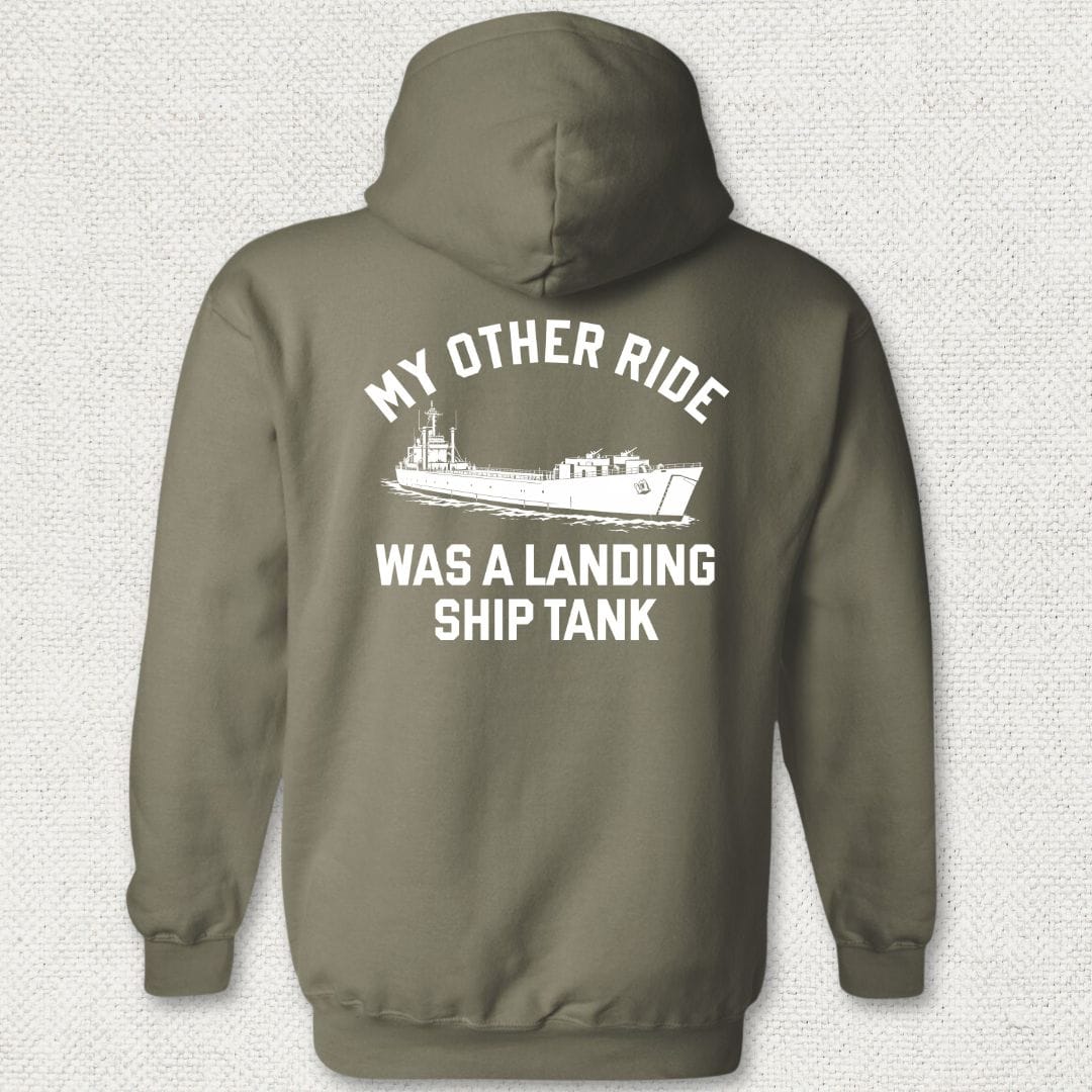 NavyHumor Hoodie Military Green / S My Other Ride Was A Landing Ship Tank Hoodie