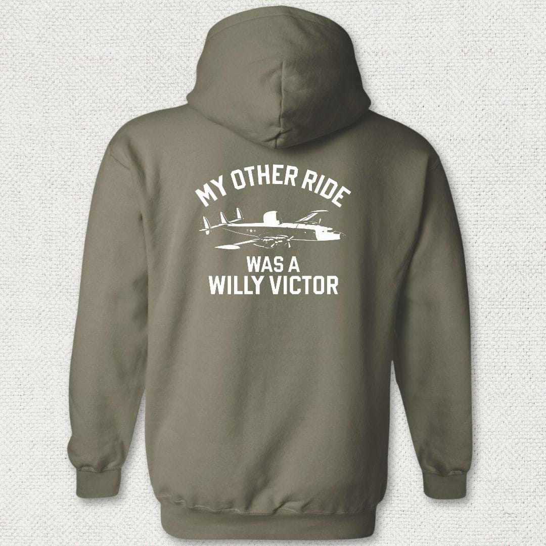 NavyHumor Hoodie Military Green / S My Other Ride Was A Willy Victor Hoodie