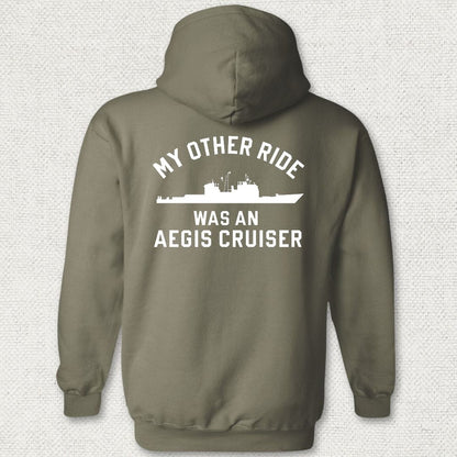 NavyHumor Hoodie Military Green / S My Other Ride Was An AEGIS Cruiser Hoodie