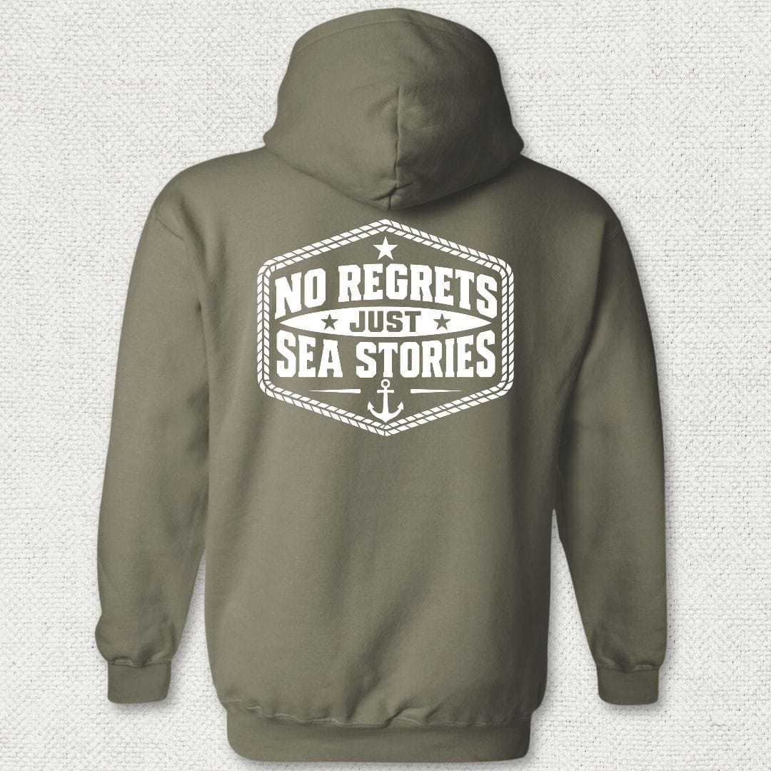 NavyHumor Hoodie Military Green / S No Regrets, Just Sea Stories Hoodie