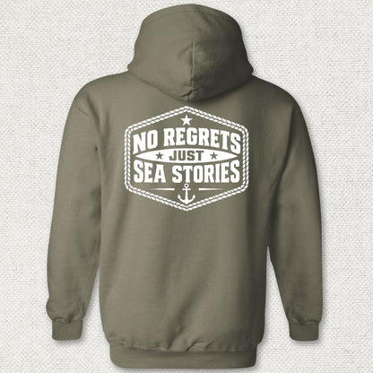 NavyHumor Hoodie Military Green / S No Regrets, Just Sea Stories Hoodie
