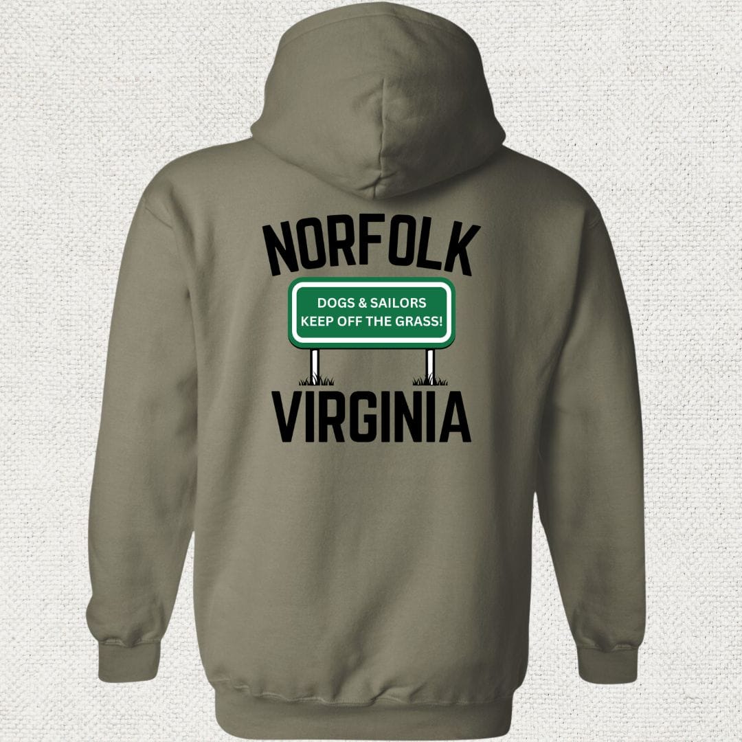 NavyHumor Hoodie Military Green / S Norfolk, Virginia Hoodie