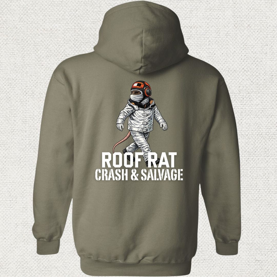 NavyHumor Hoodie Military Green / S Red Roof Rat - Crash & Salvage Hoodie