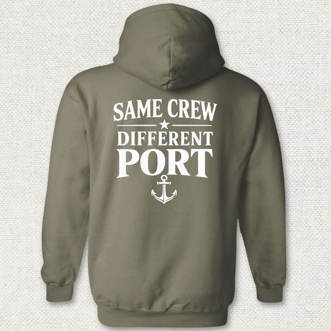NavyHumor Hoodie Military Green / S Same Crew, Different Port Hoodie