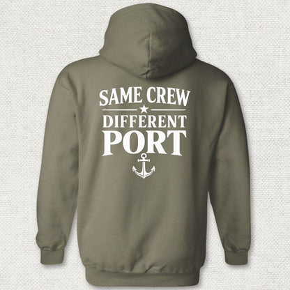 NavyHumor Hoodie Military Green / S Same Crew, Different Port Hoodie