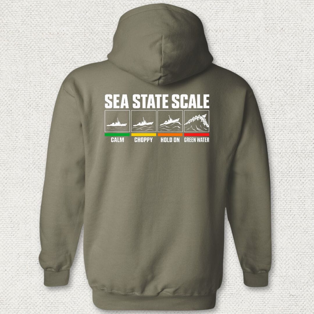 NavyHumor Hoodie Military Green / S Sea State Scale Hoodie